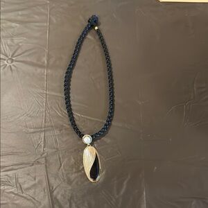 Black and Gold Braided Necklace